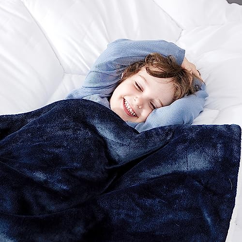 Bedsure GentleSoft Kids Fleece Throw Blanket, Navy, 43x55 Inches