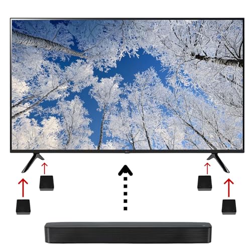 Adjustable Stackable TV Stand Riser Blocks - 4 Pack with Anti-Slip Feet