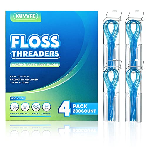 Kuvvfe Floss Threaders for Braces, Bridges and Implants 200 Count