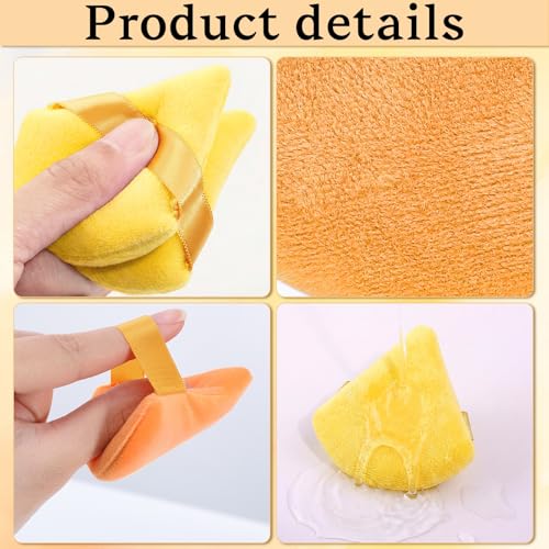 Pimoys Powder Puffs 6-Pack Soft Velour Triangle Makeup Sponges Orange