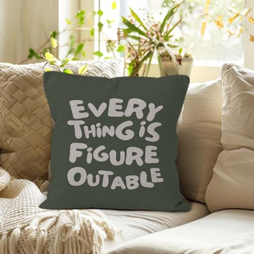 Everything is Figureoutable Pillow Cover 18x18 - Inspirational Decor