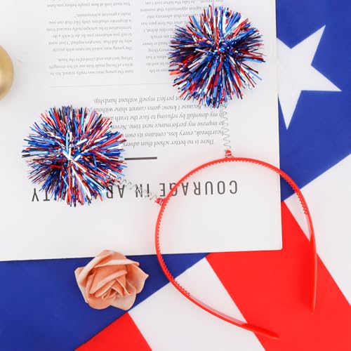 CUBACO 4th of July Patriotic Headband Red White and Blue USA Flag Hair Accessory