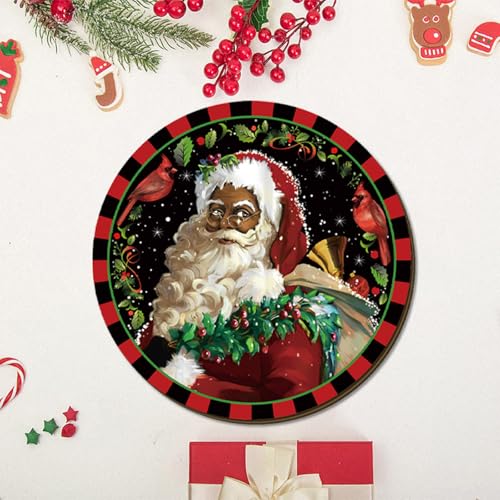 African American Christmas Hanging Sign - Wooden Door Decor