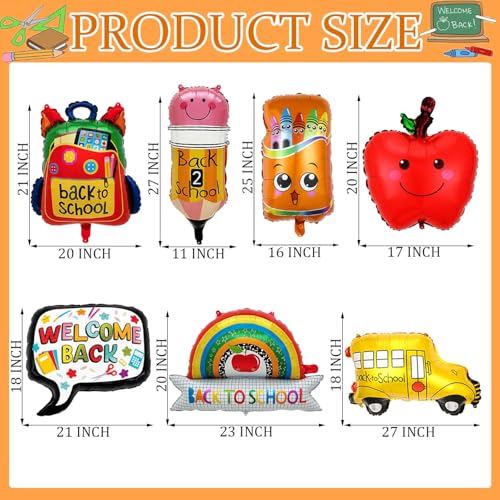 Back to School Balloon Set, Multicolour First Day of School Party Decorations