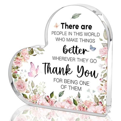 Heart-Shaped Thank You Gift for Women - Acrylic Desk Decor