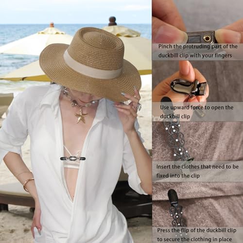 3PCS Black Elastic Waist Cincher Clips for Dresses & Sweaters