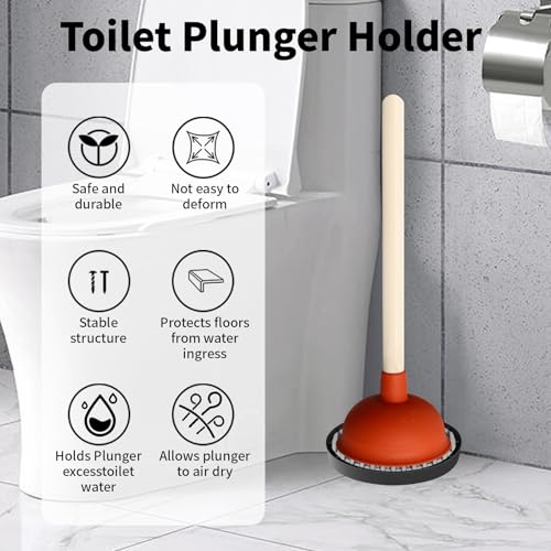 Black Toilet Plunger Holder Tray - 2 Pack for Bathroom Hygiene