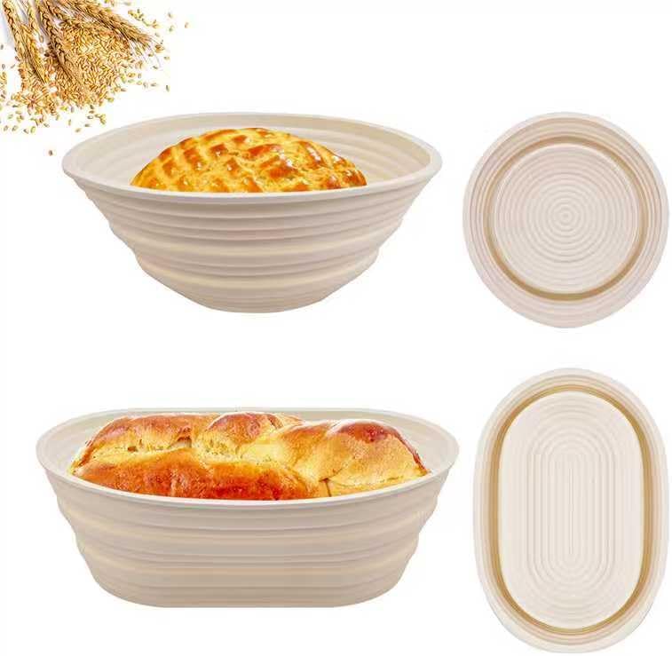 Skiennix Silicone Banneton Bread Proofing Baskets - 10" Oval & 9" Round Non-Stick Dough Bowls | BPA Free, Ideal for Sourdough Baking