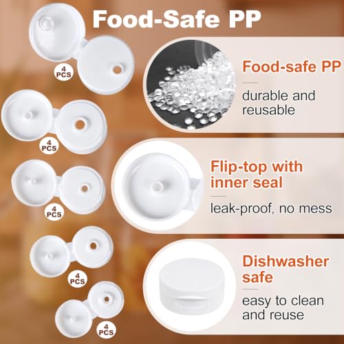 Nobelight 20 Pcs Leak-Proof Flip-Top Bottle Caps Kit for Lotion & Shampoo