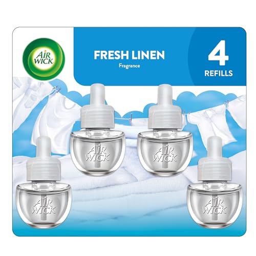 Air Wick Plug-In Scented Oil Refills, Fresh Linen, 4 Count (0.67 Fl Oz)
