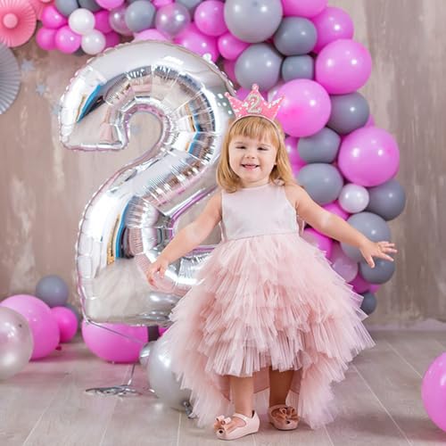 Jaciya Pink Sequin Headband & Pearl Tiara for Birthday Party