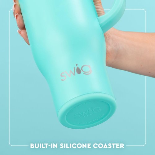 Swig Life 30oz Mega Mug, 30 oz Tumbler with Handle and Straw, Cup Holder Friendly, Dishwasher Safe, Extra Large Insulated Tumbler, Stainless Steel Water Bottle (Deck The Halls)