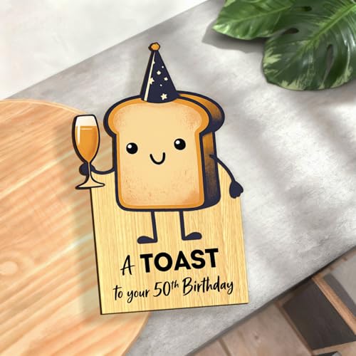 Funny 50th Birthday Wooden 3D Greeting Card for Men and Women