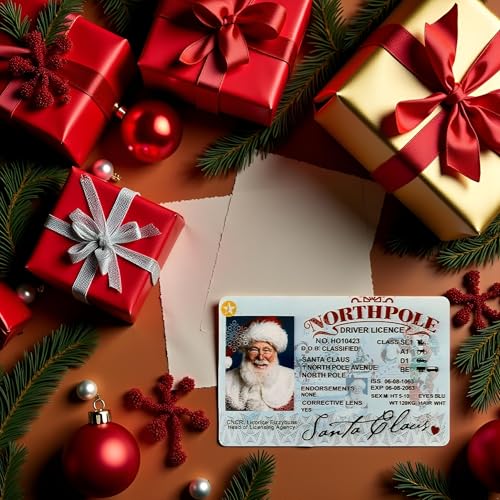 Santa Claus Lost Driver's License Christmas Ornament - Fun Sleigh ID Card