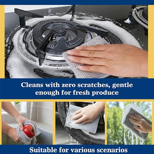 12-Pack Scratch-Free Steel Dishcloths - Reusable & Quick-Dry