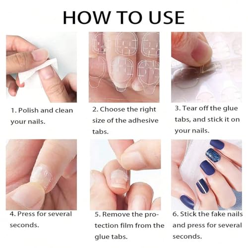 Short Square Press On Nails Black White Gradient Glitter False Nails 24Pcs