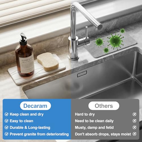Diatomite Stone Drying Tray Set - Fast Drying Soap Dish for Sink