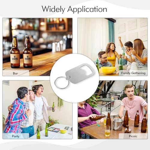 Portable Stainless Steel Bottle Opener Keychain - 2pcs