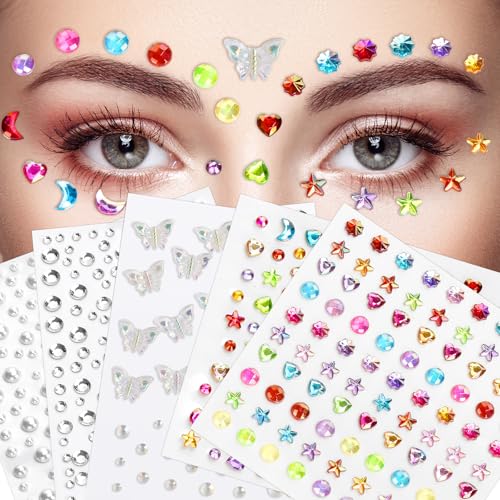 895 PCS Easter Gem Stickers Rhinestones Pearls for Crafts Face Makeup