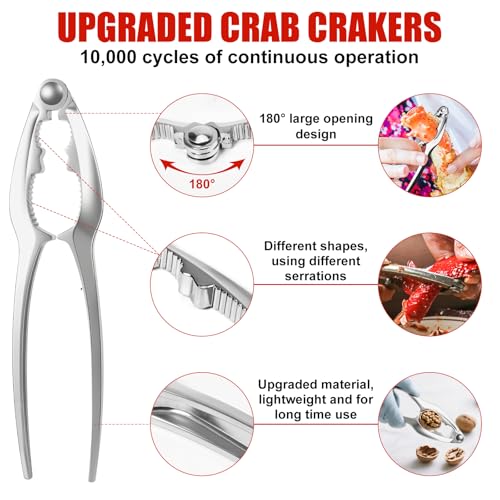 8-Piece Seafood Cracker Tool Set for Crab & Lobster - Storage Box Included