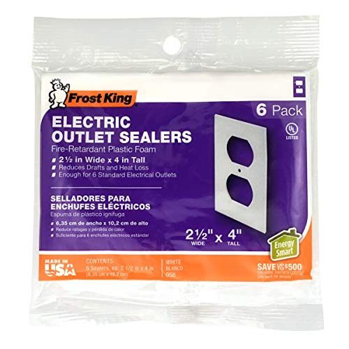 Frost King Foam Outlet and Switch Sealers - Pack of 6, 2.5" x 4"