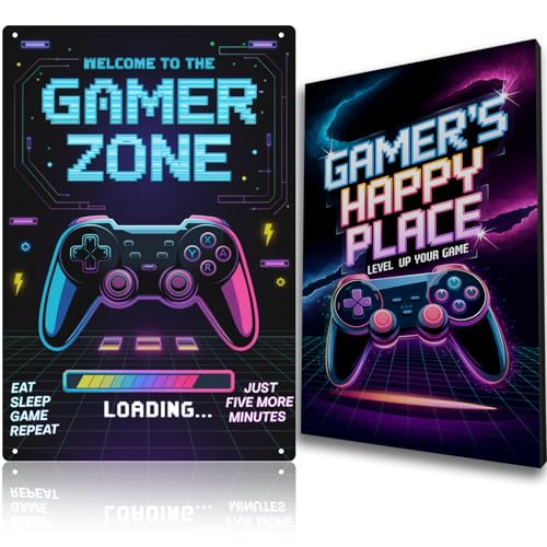 Gaming Wall Art Sign for Boys | Cool Gamer Room Decor