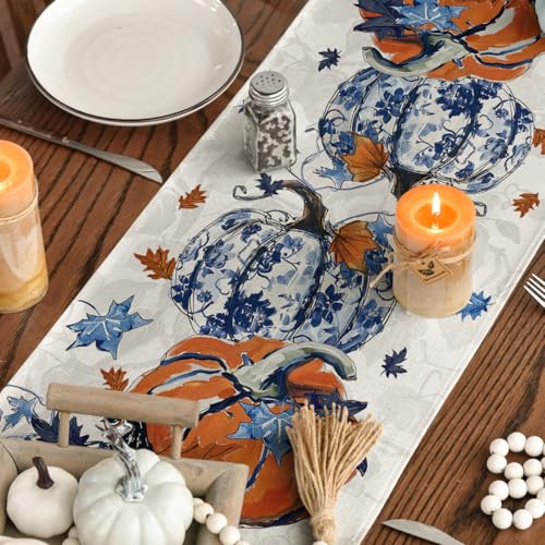 Artoid Mode 13 x 72 Inch Blue Fall Table Runner - Polyester Home Decor