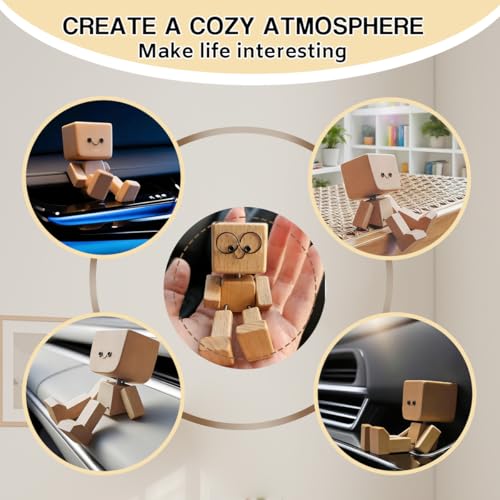 Shaking Wooden Doll with 12 Expressions - Fun Desk Decoration