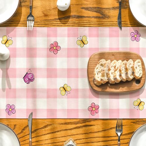 Easter Table Runner 13x72 Inches - He is Risen Bunny Gnome Decor
