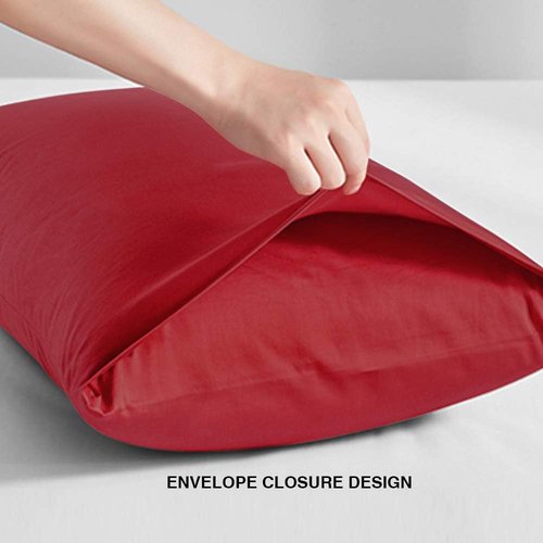 FLXXIE Body Pillow Cover - Super Soft Microfiber 20x54 Pillowcase | Wrinkle & Stain Resistant, Wine Red