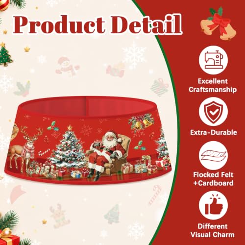 Christmas Tree Collar with Santa Claus Design - Red Santa Variation, Adjustable Fit