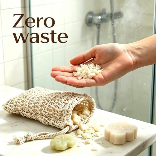 Natural Sisal Soap Saver Bag 5-Pack Exfoliating Soap Mesh Pouch