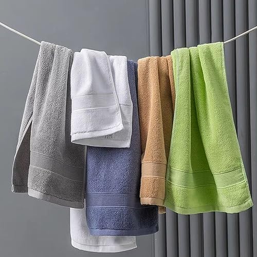 JININQ 2 Pack Green Cotton Hand Towels 13.4 x 29.5 inches, Soft & Absorbent Set for Bathroom & Gym
