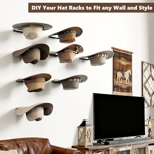 Metal Hat Rack Wall Mount – 2-Pack Space-Saving Cowboy Hat Holder