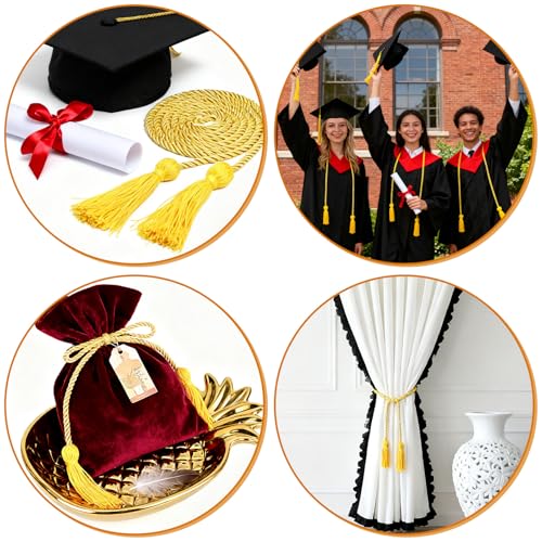 Gold Graduation Honor Cords with Tassel - 2pcs, 67" Long