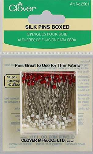 Clover Silk Pins for Thin Fabrics - 100 Pack