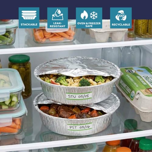 7-Inch Disposable Aluminum Foil Pie Pans - 30 Pack Round Baking Tins