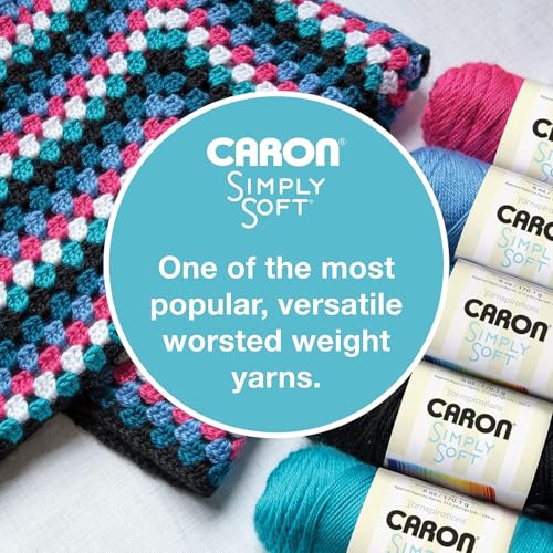 Caron Simply Soft Yarn - Medium Gauge 100% Acrylic (Plum Perfect) 6 oz