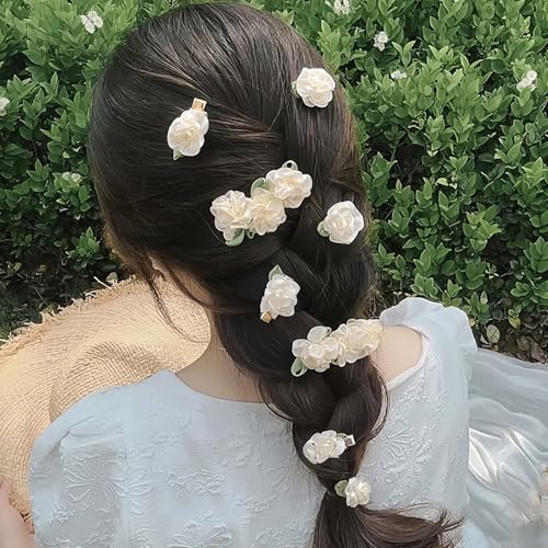 UPSTORE 12 Pcs Jasmine Flower Hair Clips Alligator Barrettes for Women