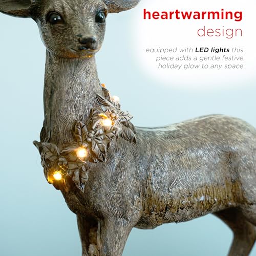 Indoor Outdoor Holiday Buck Deer Lighted Decor - Brown, 21 Inch