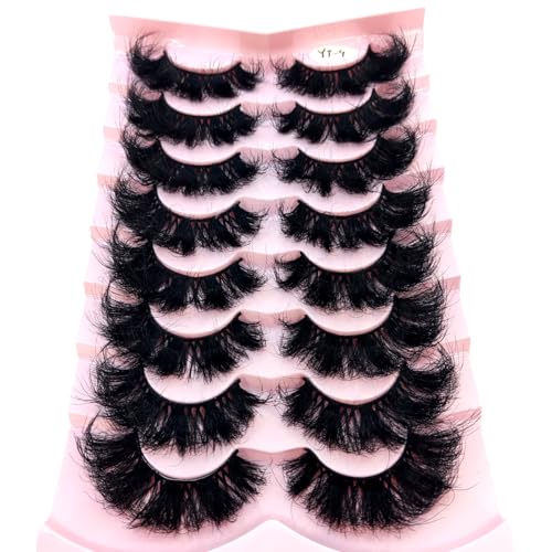 HBZGTLAD 8 Pairs Wet Manga Style 3D Fluffy Faux Mink Eyelash Extensions