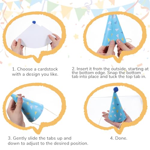 10 Pack Adjustable Party Hats for Pets - Mini Birthday Hats for Dogs & Cats