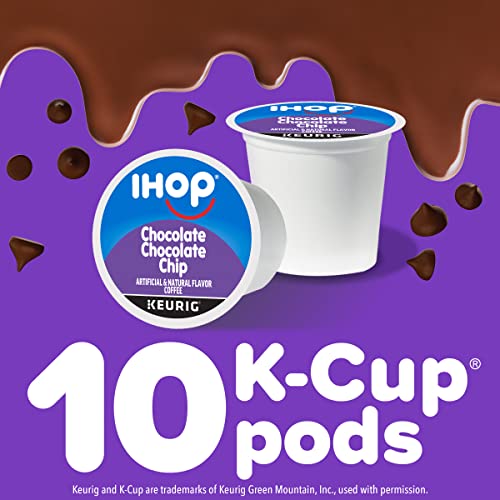 IHOP Chocolate Chocolate Chip Coffee Pods for Keurig, 10 Count Box