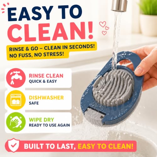 FANTEXY Stainless Steel Egg Slicer and Fruit Dicer - Easy Clean