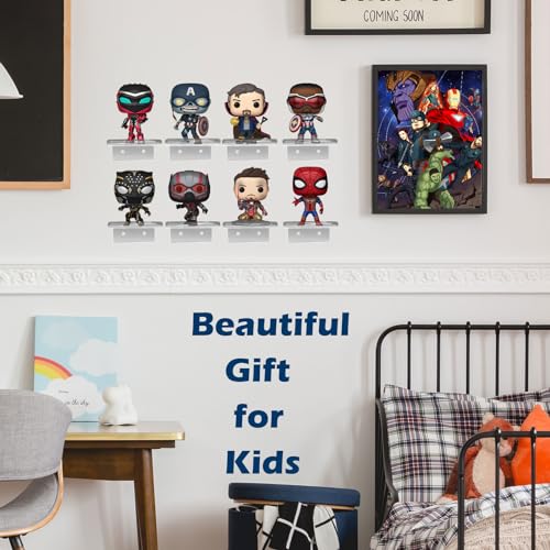 12 Acrylic Wall Display Shelves for Funko Pop Boxes - Clear