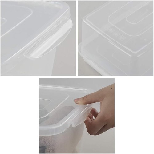 Jekiyo Clear Plastic Storage Bin - 14 Quart Latching Container with Lid | Set of 4 Packs