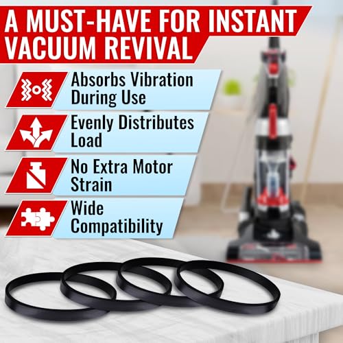 Vacuum Cleaner Belts 4-Pack for Bissell 2190, 2191, 1797 | Easy Install