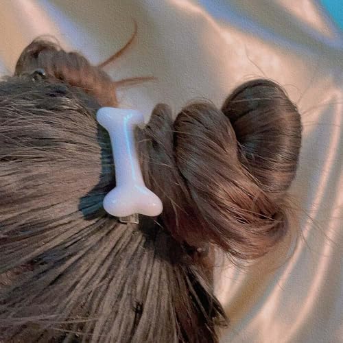 Dog Bone Hair Clips Alligator Barrettes Black Hair Accessories 2 Pcs