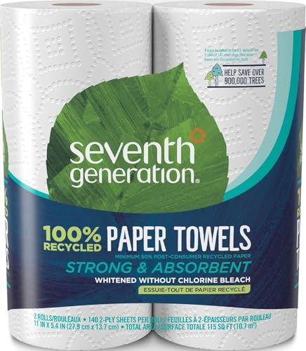 Seventh Generation 2-Ply Recycled Paper Towels, 2-Roll Pack