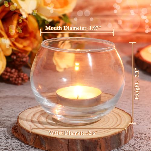 48 Pcs Clear Glass Votive Candle Holders Bulk for Wedding Event Decor